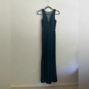 Morgan & Co. Deep Teal Sleeveless V-Neck Maxi Dress